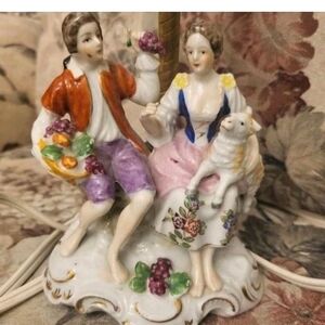 Porcelain Figurine with Grapes and Lamb